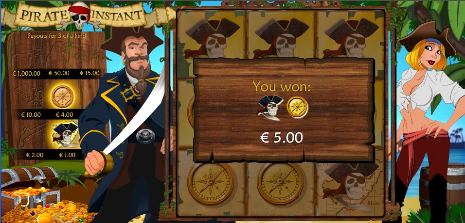 Pirate Instant Win Message